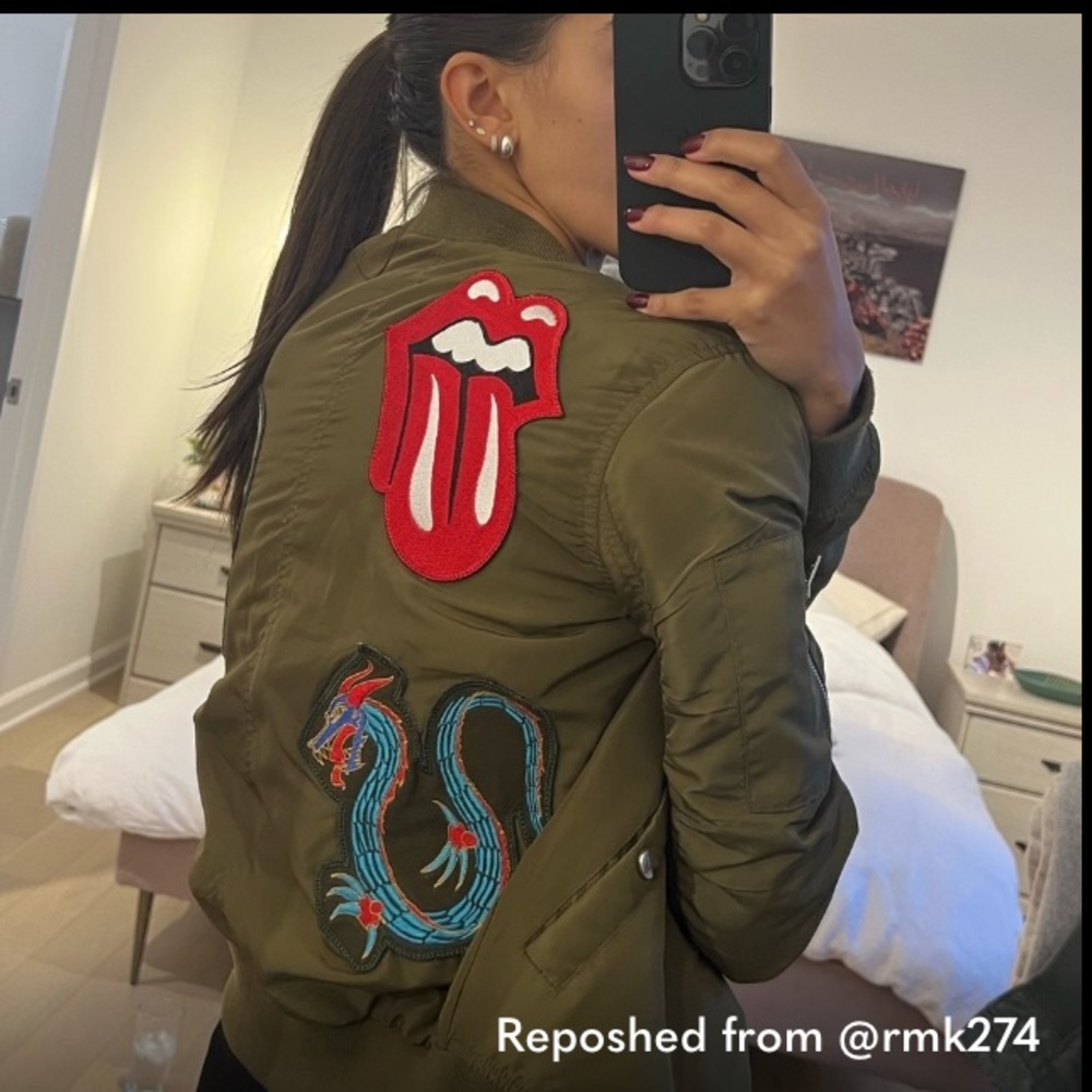 Vanbarles Olive Green Bomber Jacket w/Patches